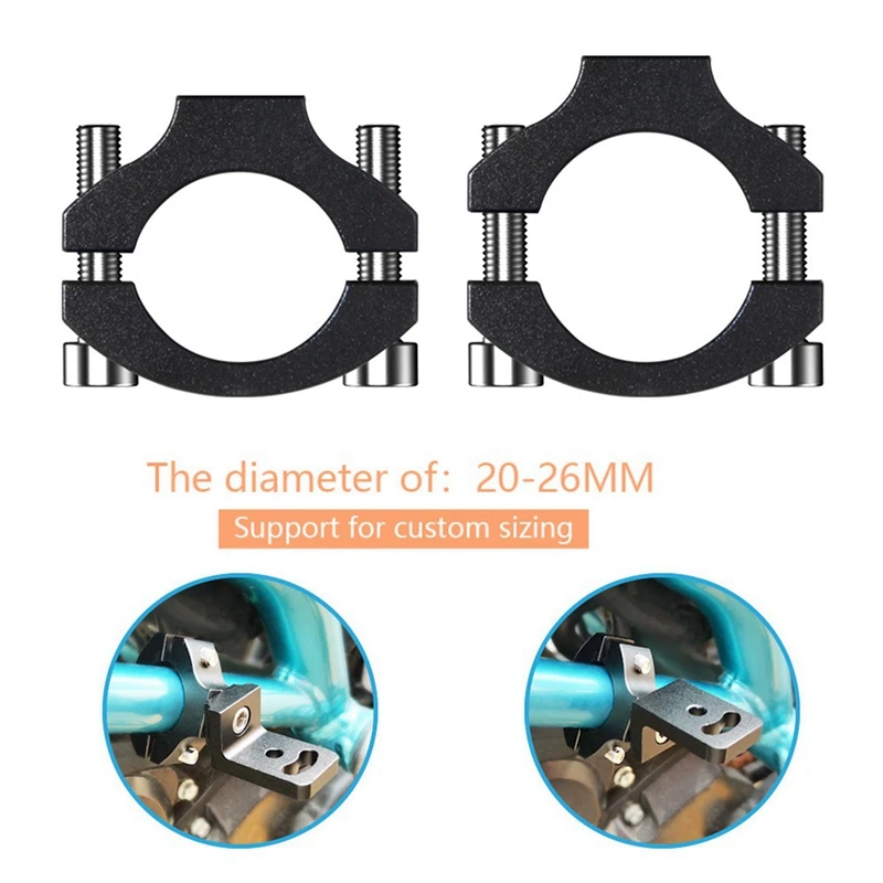 2X Universal 22Mm 25Mm 7/8Inch Motorcycle Headlight Bracket Spotlight Holder Tube Clamp For Cafer Racer Chopper,TG82