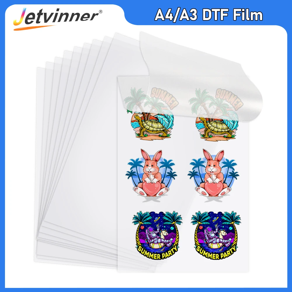 

25/50/100PCS A3 DTF Transfer Film A4 DTF PET Film For DIY Direct on Clothes Bags Heat Transfer Paper DTF Film For DTF Printer