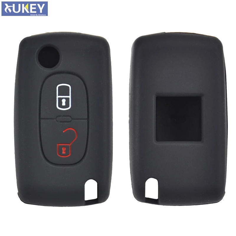 2 Button Silicone Car Remote Key Fob Cover Case For Peugeot 308 207 307 807 For Citroen C3 Picasso C-Crosser C4 Dispatch C8