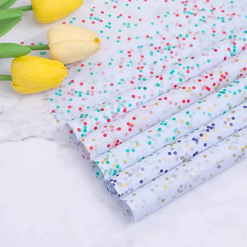 10pcs Two-color Dot Tissue Paper Birthday Gift Packaging Valentine's Sydney Paper Fireworks Packaging Paper Wrap for Gift