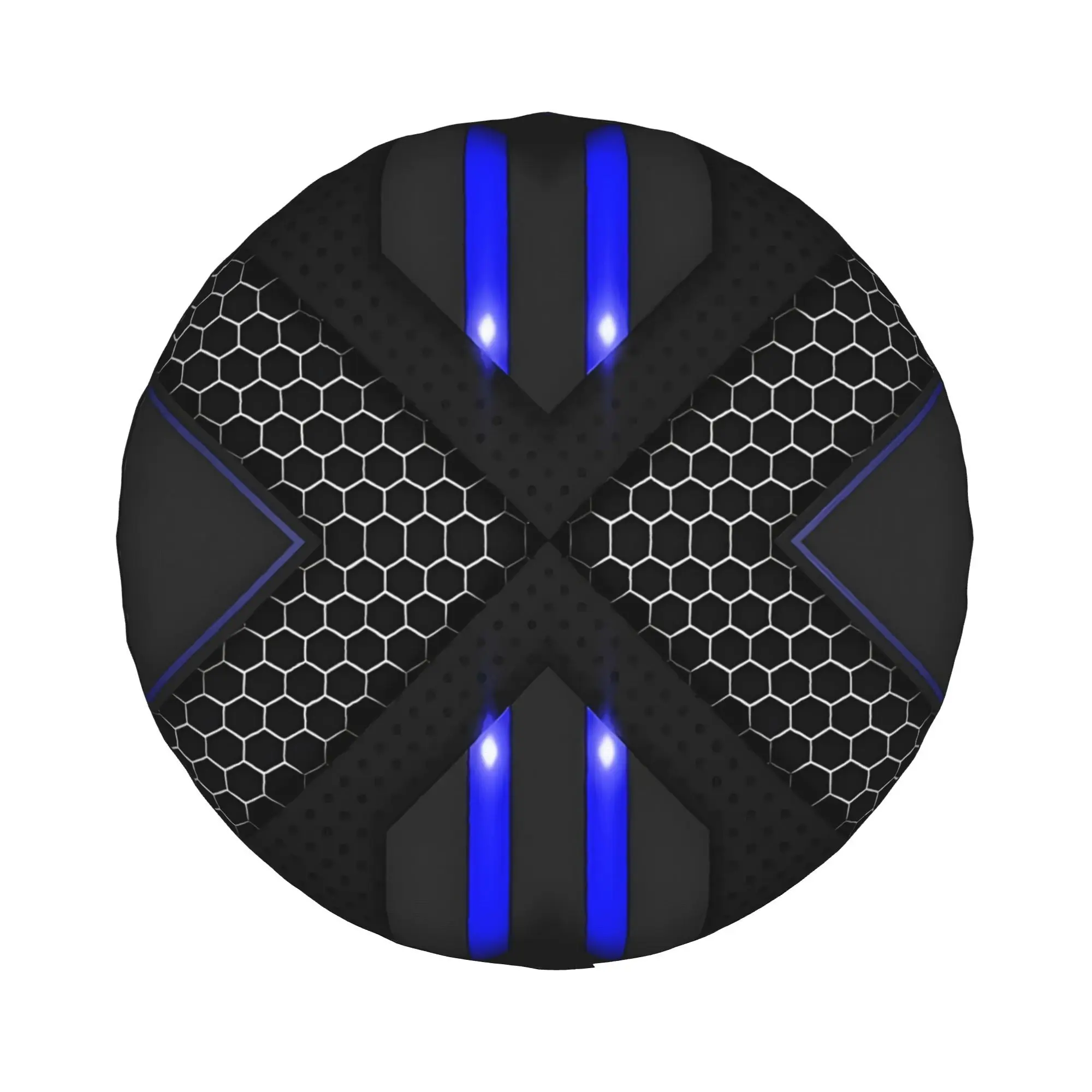 1pc Blue Black Honeycomb Tech Print 2D Printed Pattern Car Spare Tire Cover, Creative Personalized Style, Easy To Install And Cl
