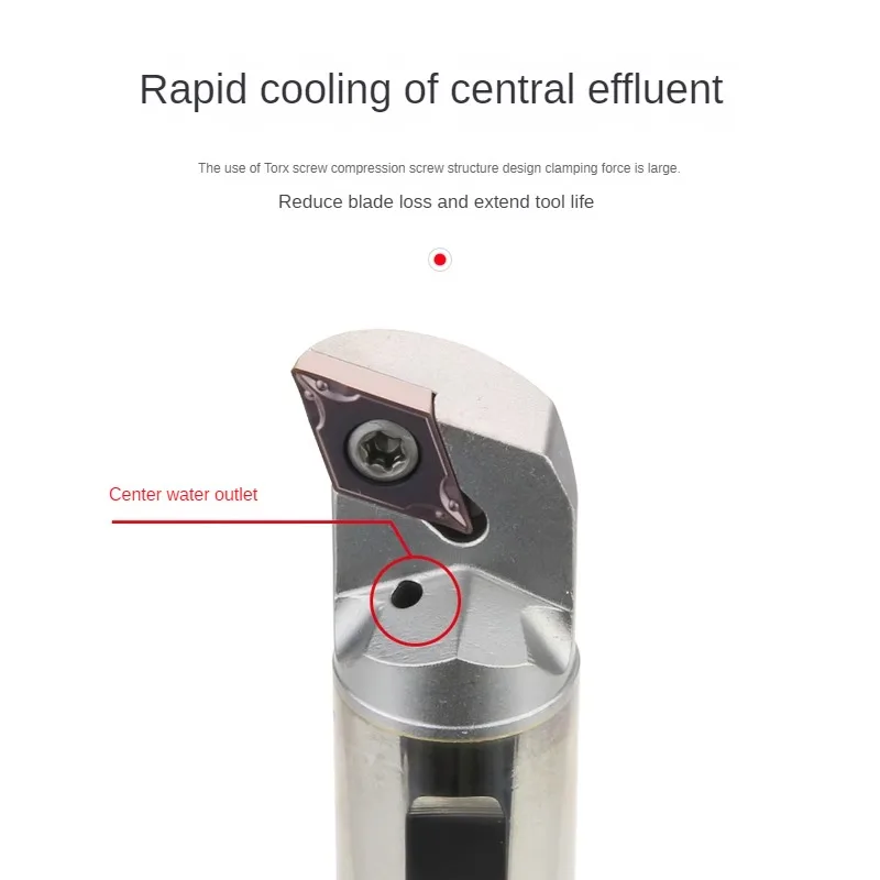 Internal water outlet tungsten steel seismic resistant tool holder SDQCR hard alloy internal cold boring hole turning tool
