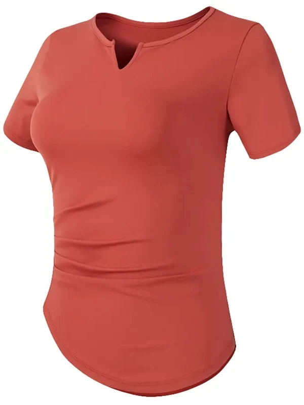 

Облегающая спортивная одежда для йоги, женская футболка ort Sve, одежда для тренировок, дышащий топ Qui Dry V-Ne, лето 20л.