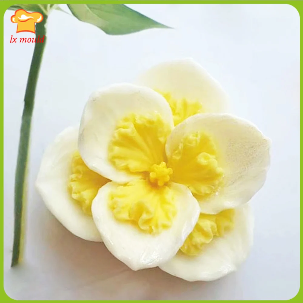 3D Daffodil Flower Silicone Mold Chocolate Candy Fondant Decorating Flower Topper Mould DIY Soap Candle Tool