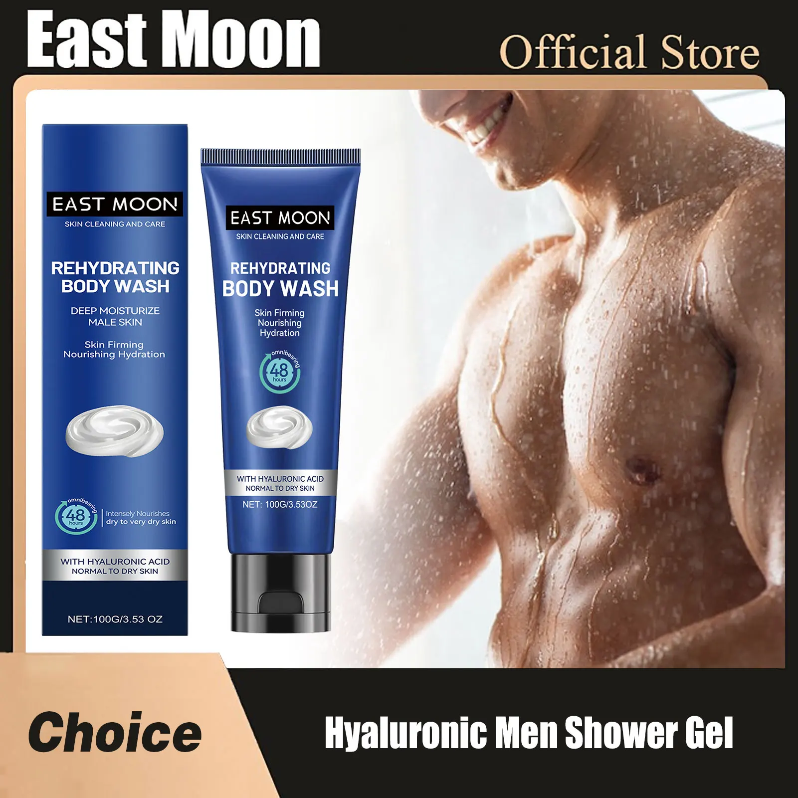 Hyaluronic Men Shower Gel Long Lasting Fragrance Improve Brighten Deep Moisturize Refresh Skin Help Exfoliator Body Wash Lotion