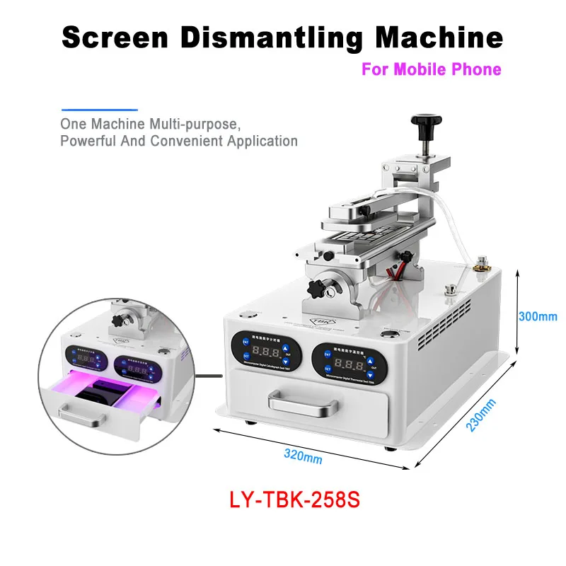 LY-TBK-258S Constant Temperature Heating LCD Screen Dismantling Housing Frame Separator Macine OCA Degumming UV Curing 110V 220V