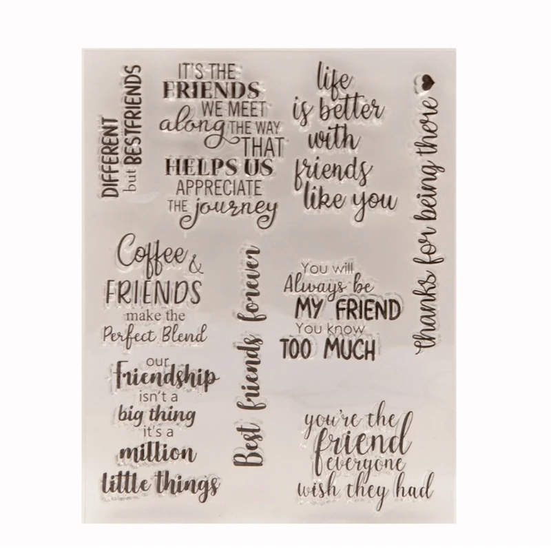 Blessing Words Silicone Stamp for Birthday Card Making Journal Craft Embellishments, Background Decoration Clear Stamper