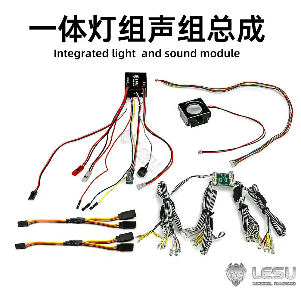 LESU Light Sound System Set LED Group for 1/14 RC Dump Truck Car Construction Vehicles Upgraded Accessories TH23021