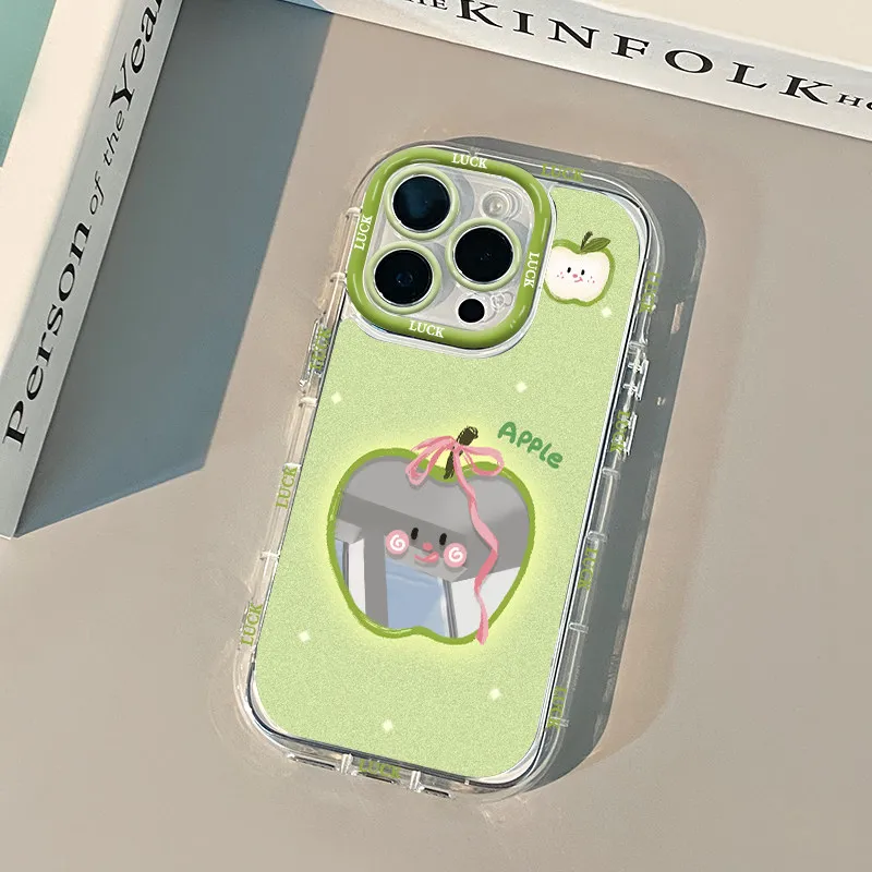 Roter Apfel mit Schleife Luftkissen-Spiegel-Handyhülle für iPhone 17 15 14 16 Pro Max 13 12 11 Pro XR XS 7 8 Plus 17Air Girl INS Cover – Detail 10