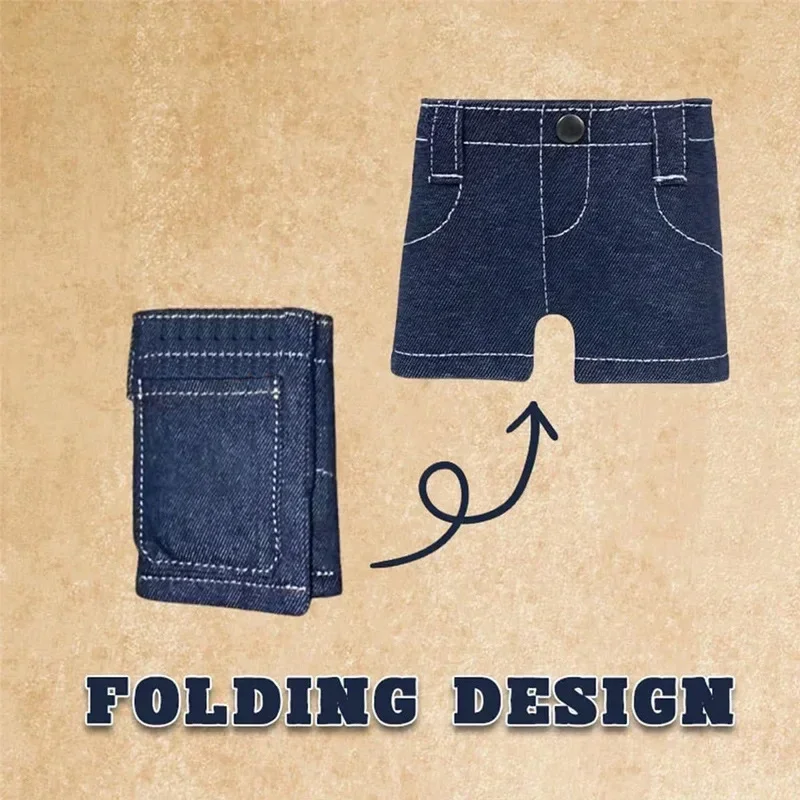 Foldable jeans shaped coin purse with small card clip bag, new personalized and creative mini jeans wallet/