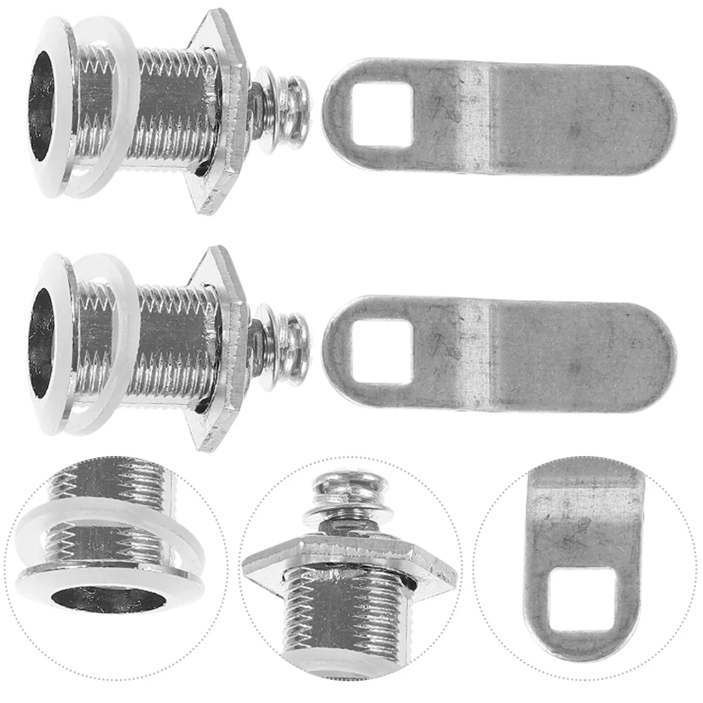 

2 Sets Galvanized Sheet Trash Can Lock Bins Tall Kitchen Bags Zinc Alloy Triangular Security Slot
