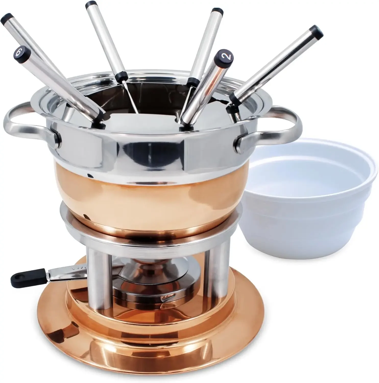 Lausanne 11 Piece Copper Plated Fondue Set