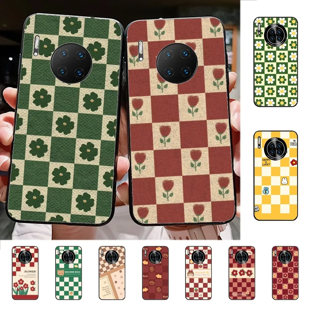 

Fashion Chequered Texture Pattern Phone Case For Huawei Mate 10 20 30 40 50 Lite Pro Nova 3 3i 5 6 SE 7 Pro 7SE