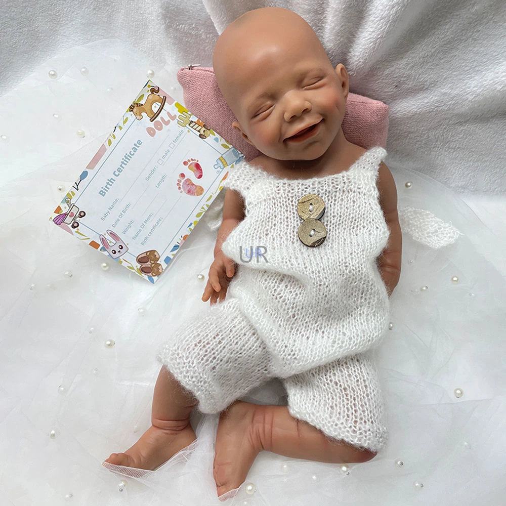 1:1 Ratio Full Solid Silicone Reborn Baby Art Doll Kid Toy Customize Smiling Face Reborn Artist Baby Collector