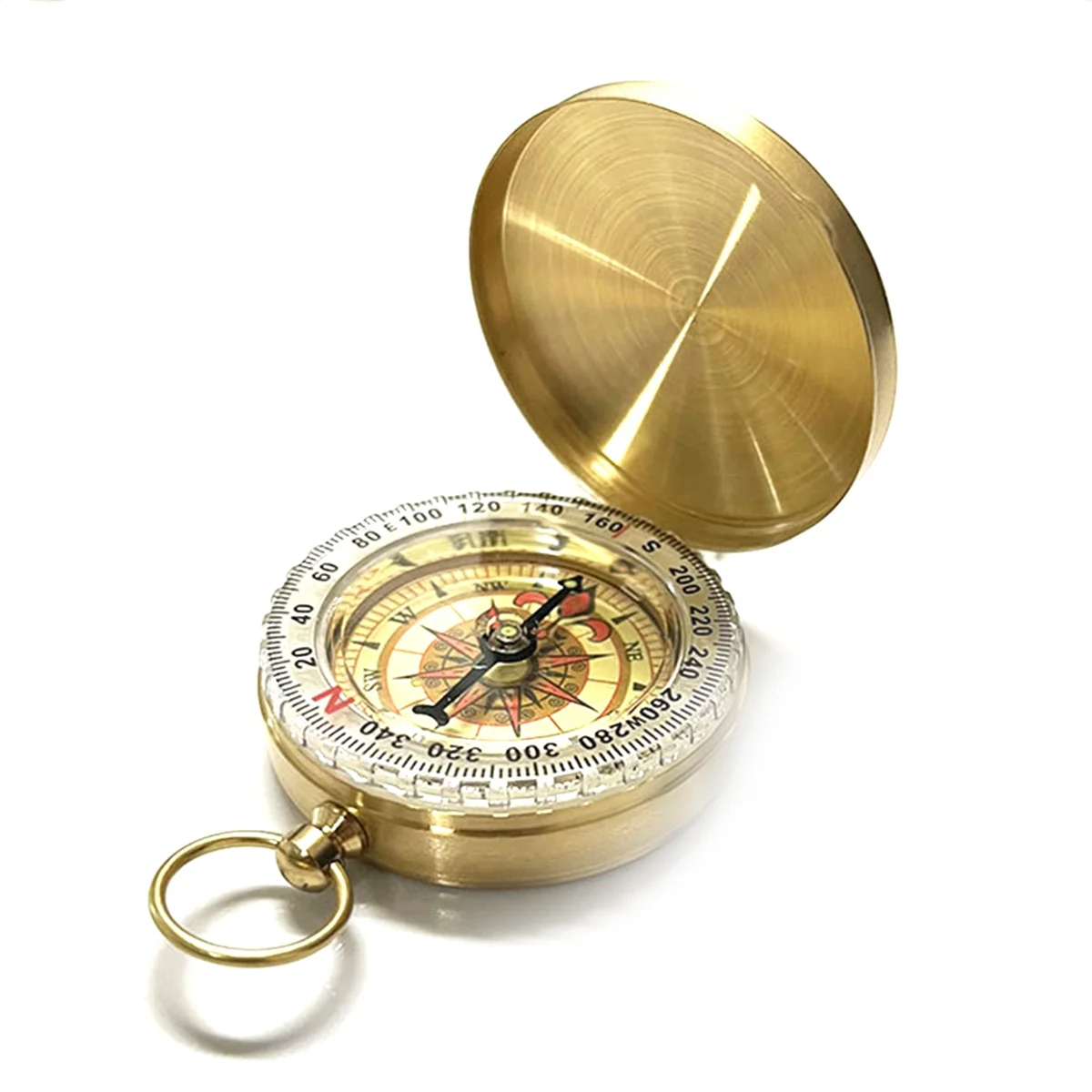 ABST Classic Pocket Style Copper Clamshell Glow Compass, Waterproof Luminous for Hiking Camping Hunting Climbing Outdoor