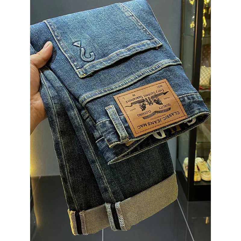 All-Matching Slimming Oversized Jeans Men's 2023 New Autumn and Winter High-End Stretch Tight Feet Casual Long Pants