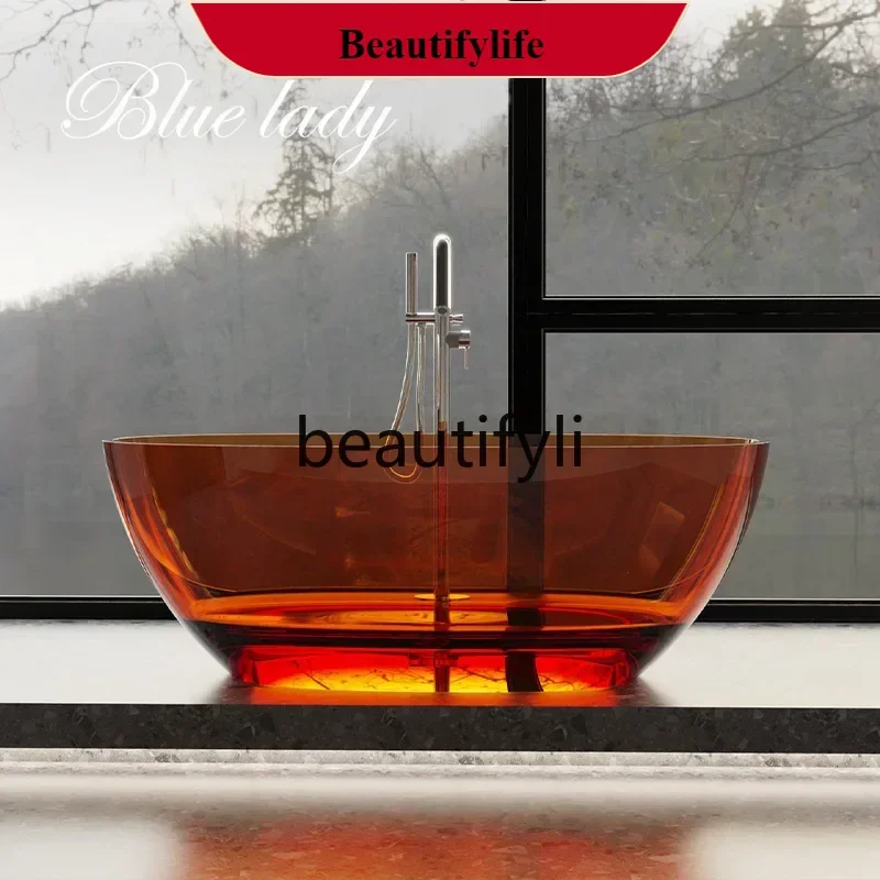 

F18 Transparent Resin Crystal Bathtub Home Hotel Homestay Independent Bathtub Hotel Engineering Collection Bathtub