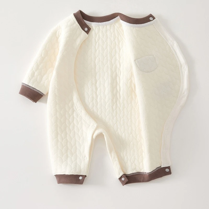 AYNIGIELL Baby Jumpsuit, Autumn Cotton Outdoor Wear, Newborn Pure Cotton Baby Clothes for Men and Women Winter Warm Clothes