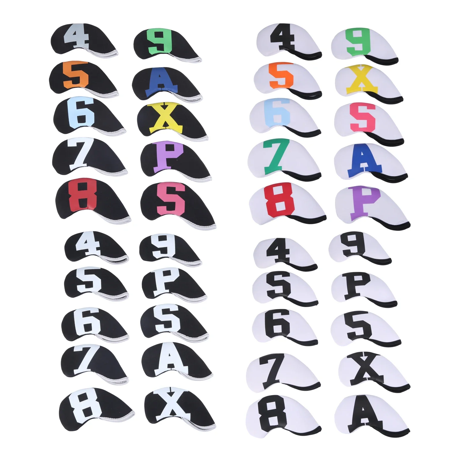 10 Pcs Neoprene Golf Club Headcovers 13*7cm 4,5,6,7,8,9,P,A,S,X Golf Irons Head Cover Protector 4 Colors Golf Accessories