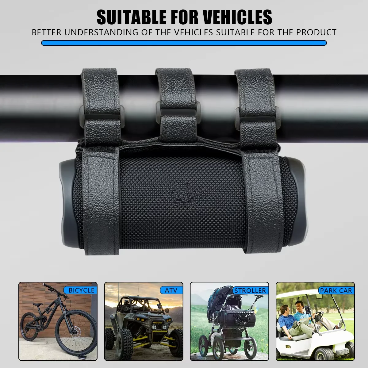 Adjustable Portable Bicycle Speaker Holder Mount for Bike Bottle Cage, Mount, MTB, Road Bike, Golf Cart, Motorcycle ATV