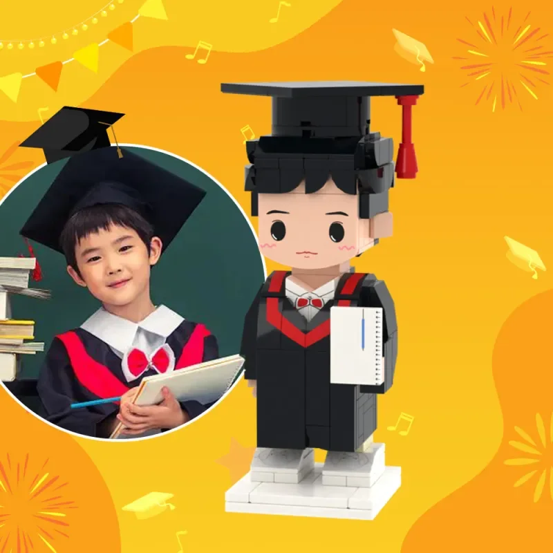 Building Blocks Unique Graduation Gifts for Kids Full Body Customizable 1 Person Brick Photo Custom Cute My Custom Brickfigures