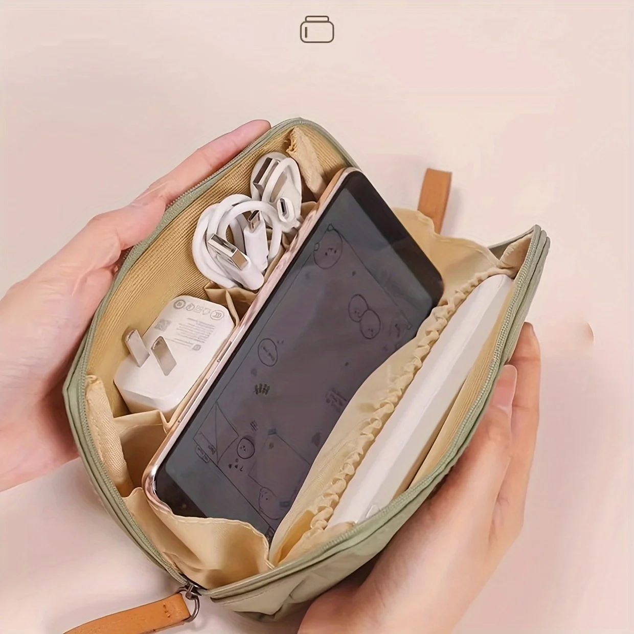 1PC Blume Kosmetik Tasche Leichte, Tragbare Make-Up Organizer Tasche Weibliche Make-Up Fall Lagerung Beutel Kosmetik Tasche Für Reise – Detail 4