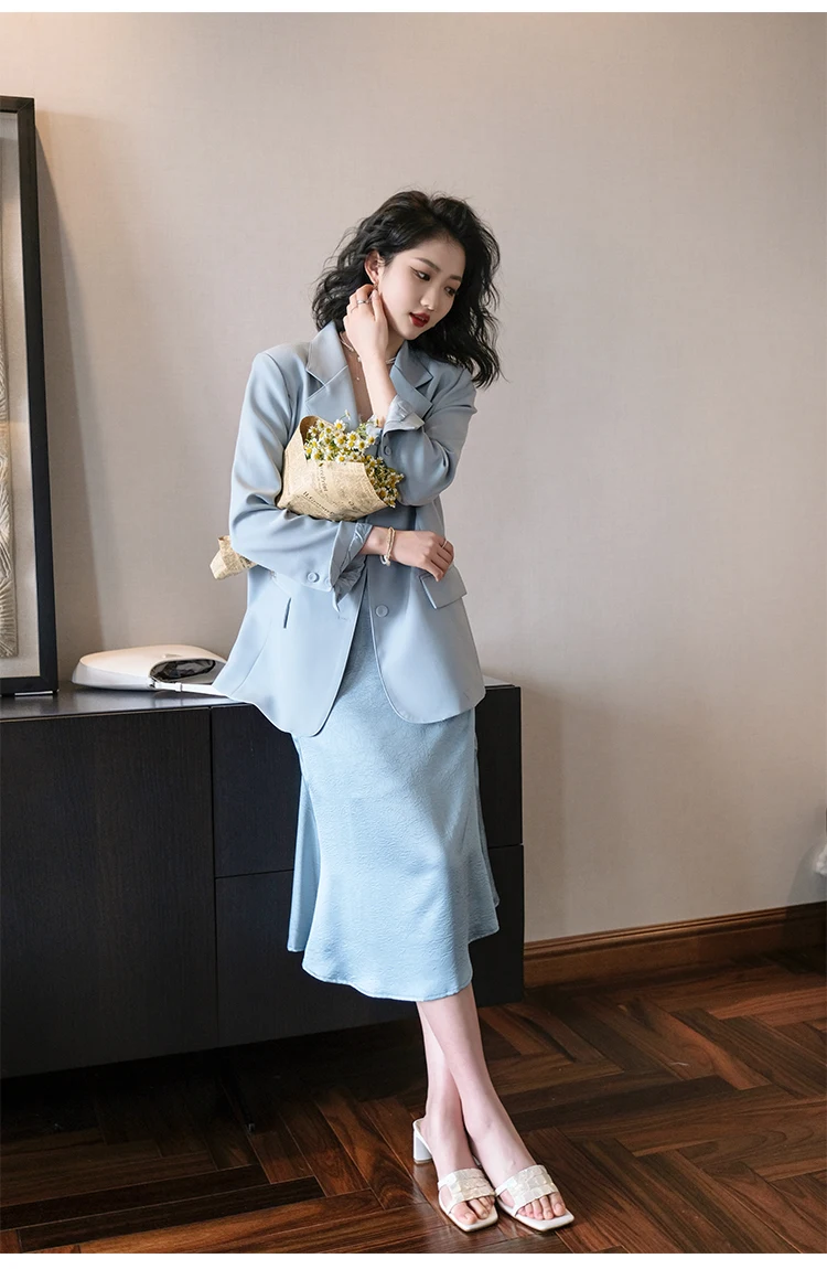 

Юбка-трапеция из атласа с завышенной талией для похудения, средней длины, для офиса, весна-осень, новинка