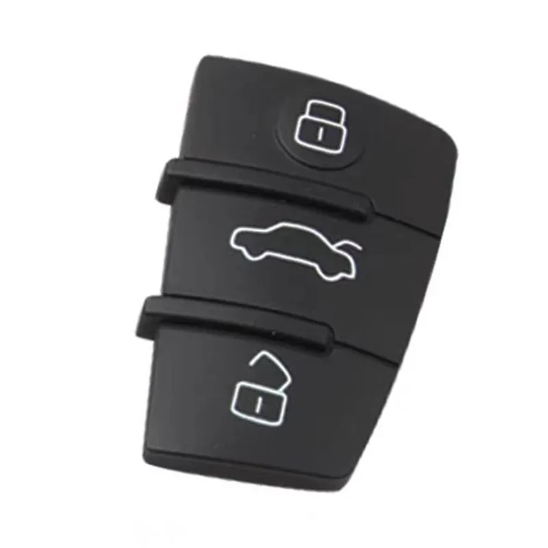 1Pc Remote Flip Key Fob Shell 3 pulsanti di ricambio per Pad in gomma per Audi A1 S1 A3 S3 A4 A6 Rs6 Tt Quattro Q3