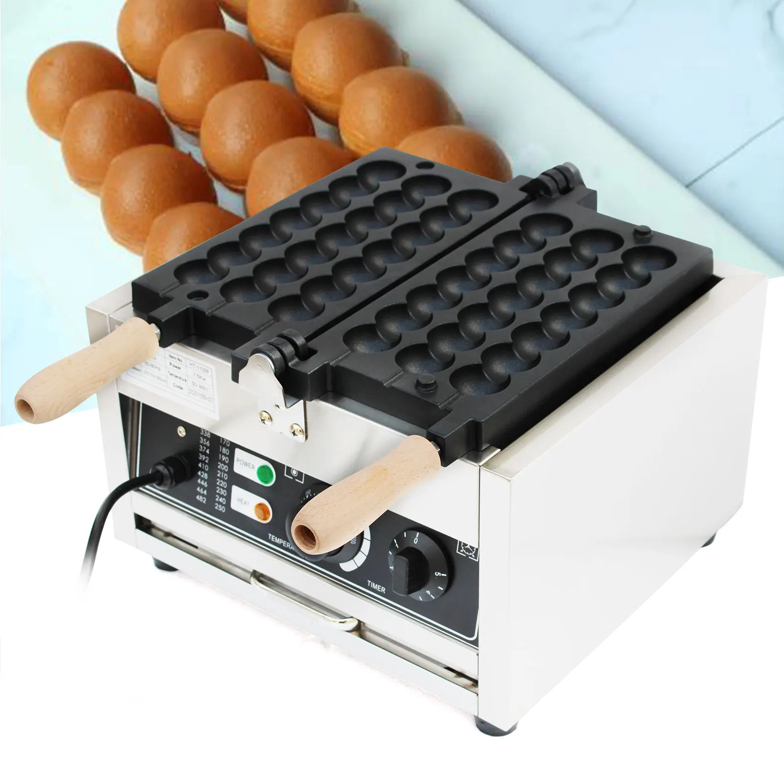 Commercial Nonstick Electric Waffle Bites Maker Bubble Waffle Ball Machine