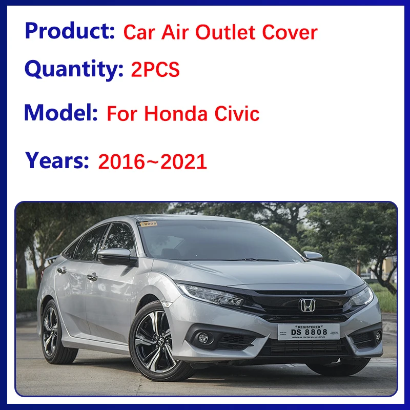 Car Under Seat Air Outlet Covers for Honda Civic 10th Gen Accessories FC FK 2016~2021 Conditioner Non-Clogging Vent Protectives