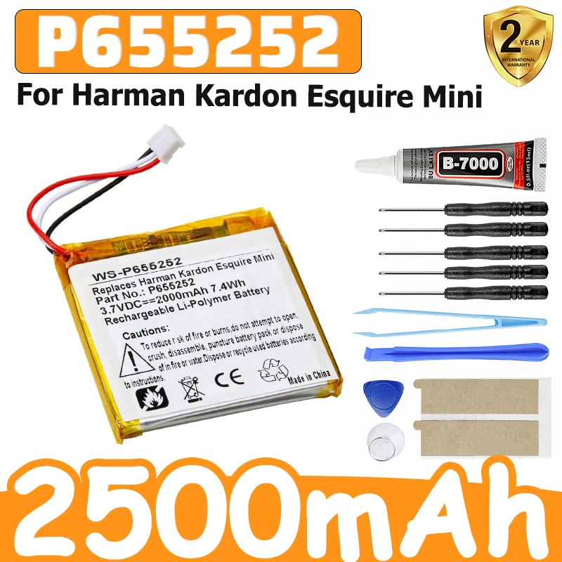 New High-Quality 2500mAh P655252 Speaker Battery for Harman Kardon Esquire Mini
