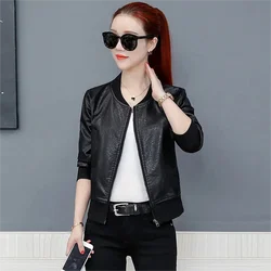 New Women autumn and winter Faux Leather Jacket Female Coat Pu Leather Jacket Office Lady Slim Jacket