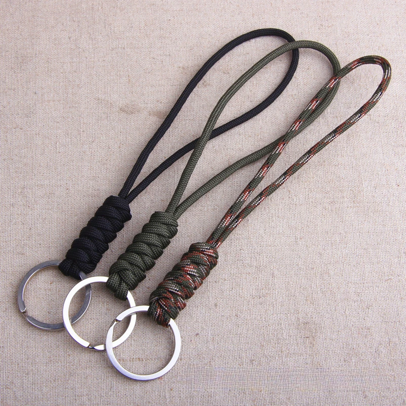 20cm Strong Braided Nylon Rope Key Holder Anti-lost Convenient Bracelet Key Ring Outdoor Multi-purpose Lanyard