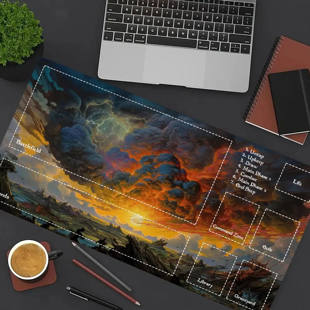 حصيرة ألعاب الحفلات السحرية من Impending Doom، مطاط متين لألعاب MTG وTCG 35X60، لوحة ماوس للمكاتب، سجادات مكتبية، تصميم مناسب للحفلات