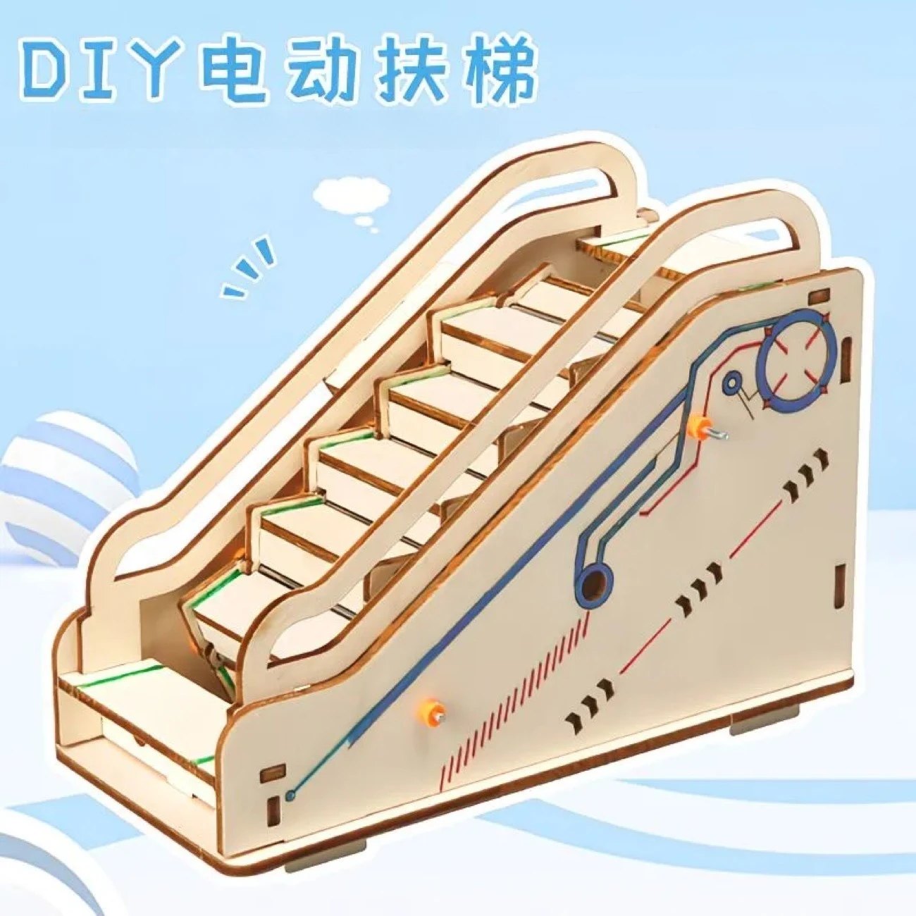 3D escalator model, DIY experiment available