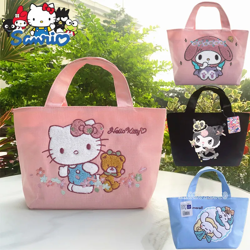 

Sanrio's New Mini Canvas Handbag Luxury Brand Embroidered Fashion Women's Handbag Cartoon Cute Travel Storage Leisure Bag