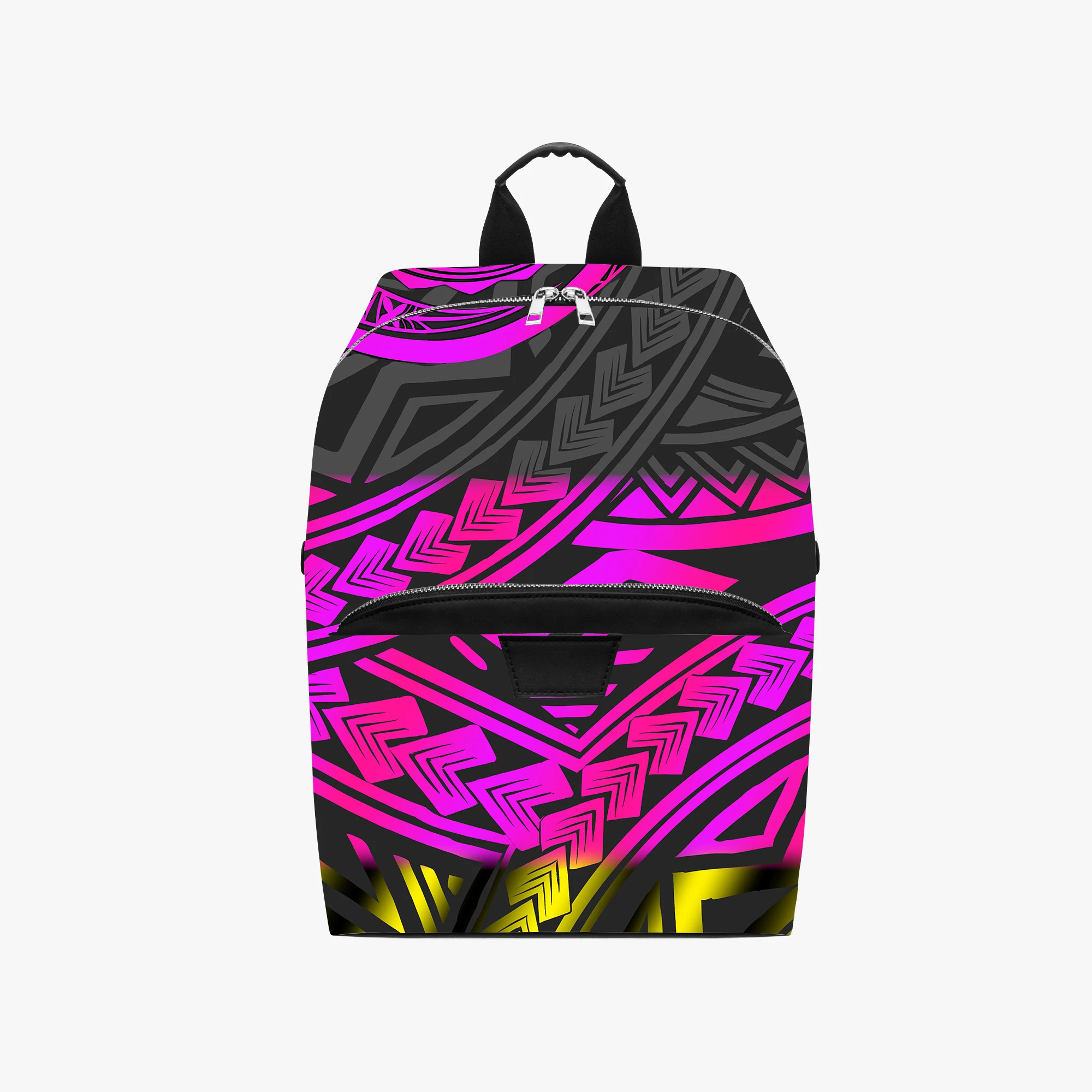 

Полинезийский настраиваемый кожаный рюкзак с монограммой, легкий учебный подарок для кампуса, путешествий, для мужчин и женщин, на каждый день