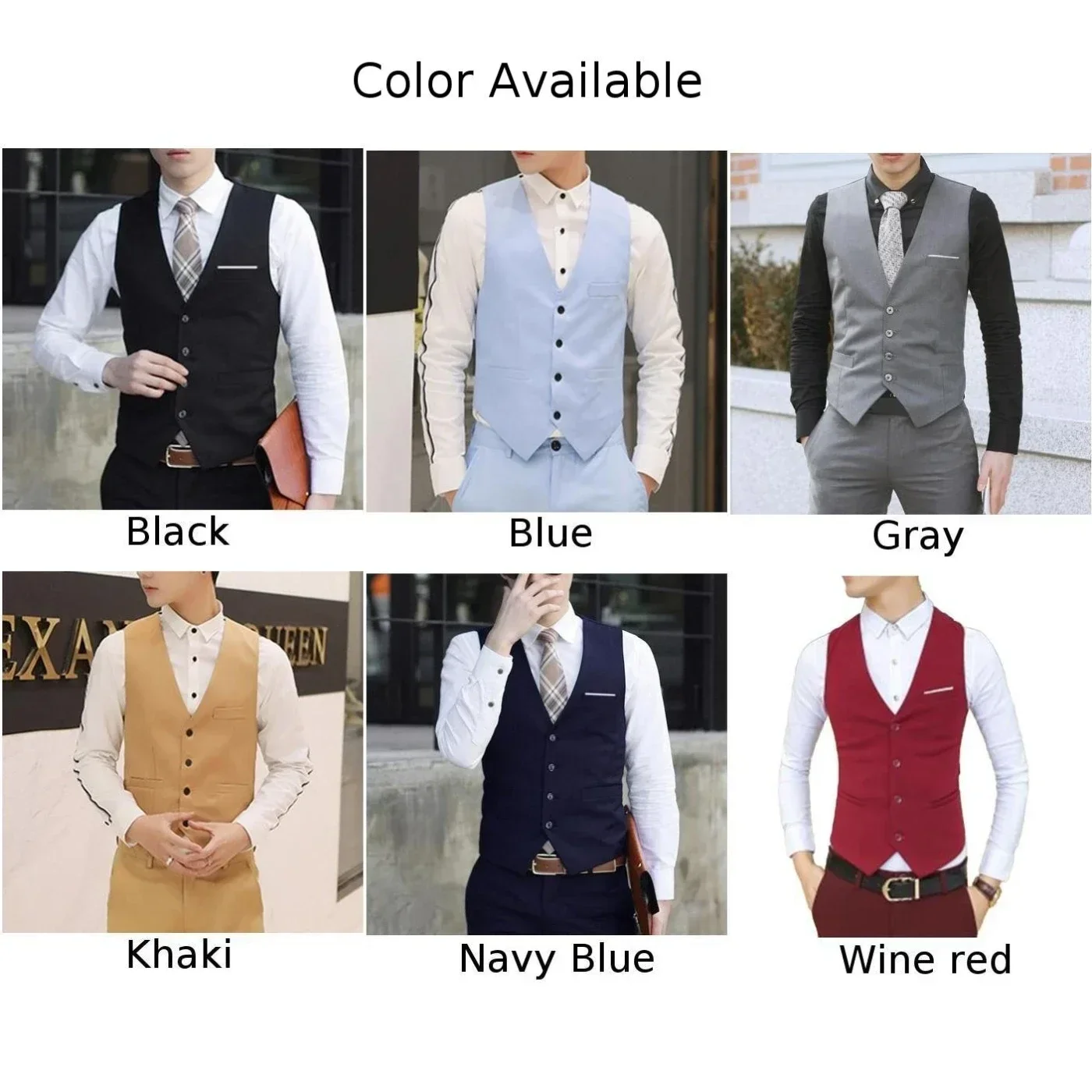 New Formal Business Suit Vest For Men Single Breasted V Neck Slim Fit Man Social Tuxedo Waistcoat Coat Vests Male Clothing