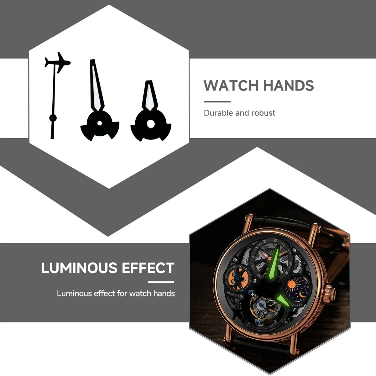 NH35 черные стрелки часов зеленые светящиеся три указателя в форме самолета секундная стрелка аксессуары для часов для механизма NH35/NH36