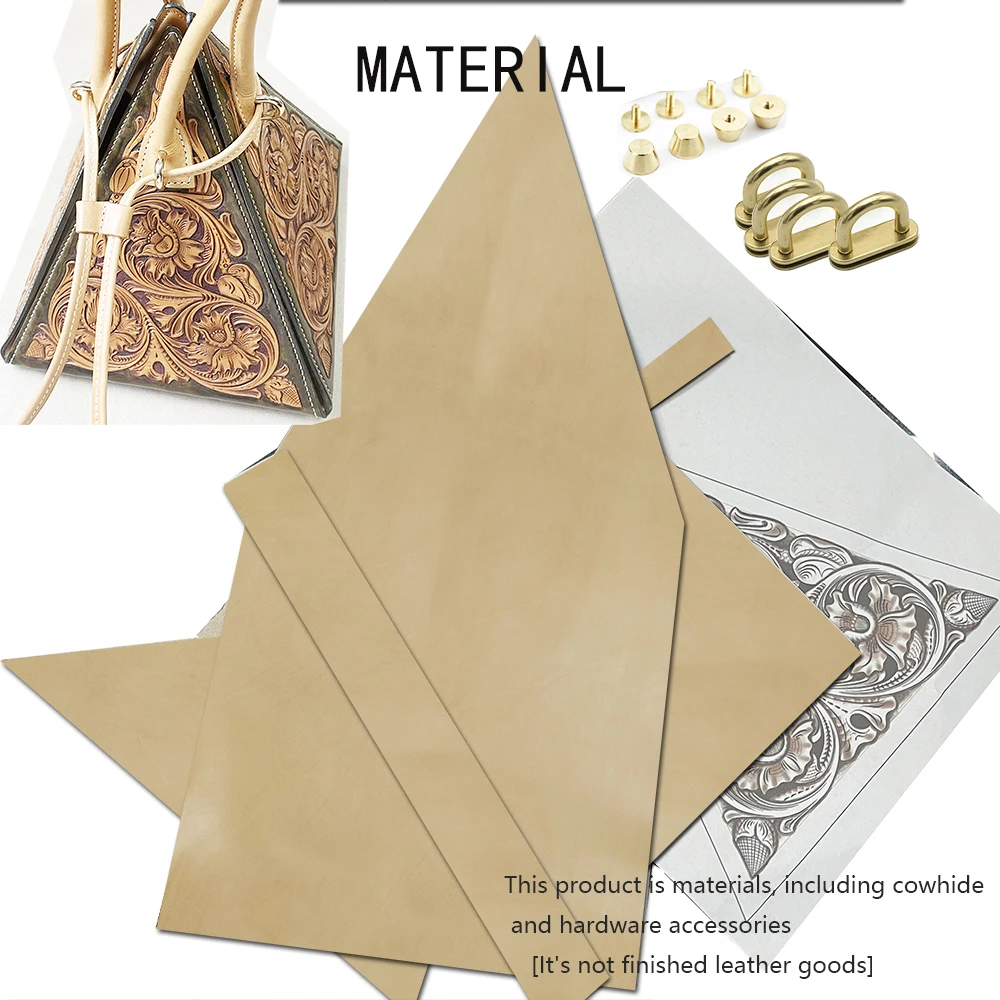 

Triangle bag DIY Material Handbag semi-finished products leather material Original Design Round handbag