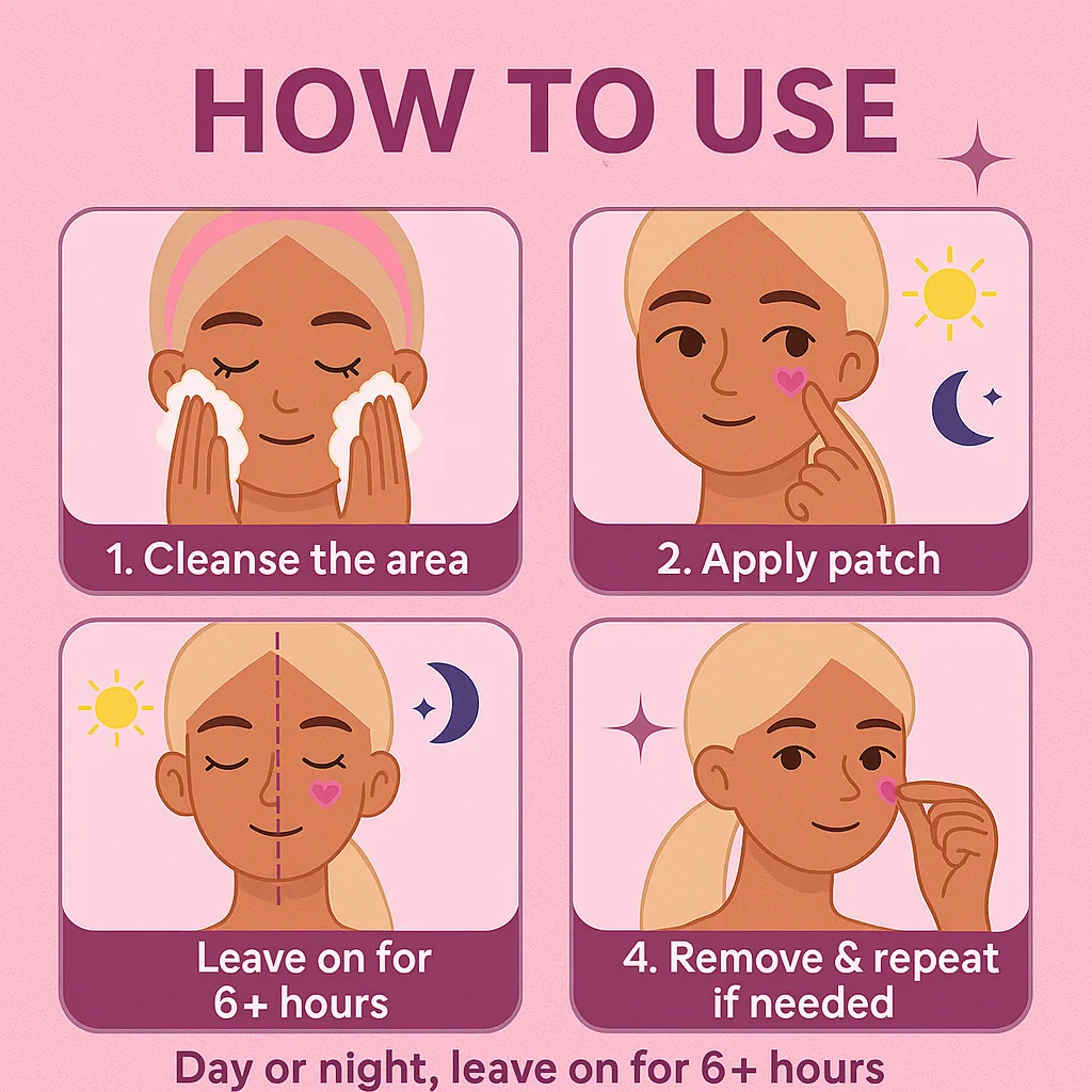 120/48 peças/caixa de lindos adesivos de acne em forma de coração - sem álcool, usados para absorver segredões de acne, essenciais para cuidados com a acne