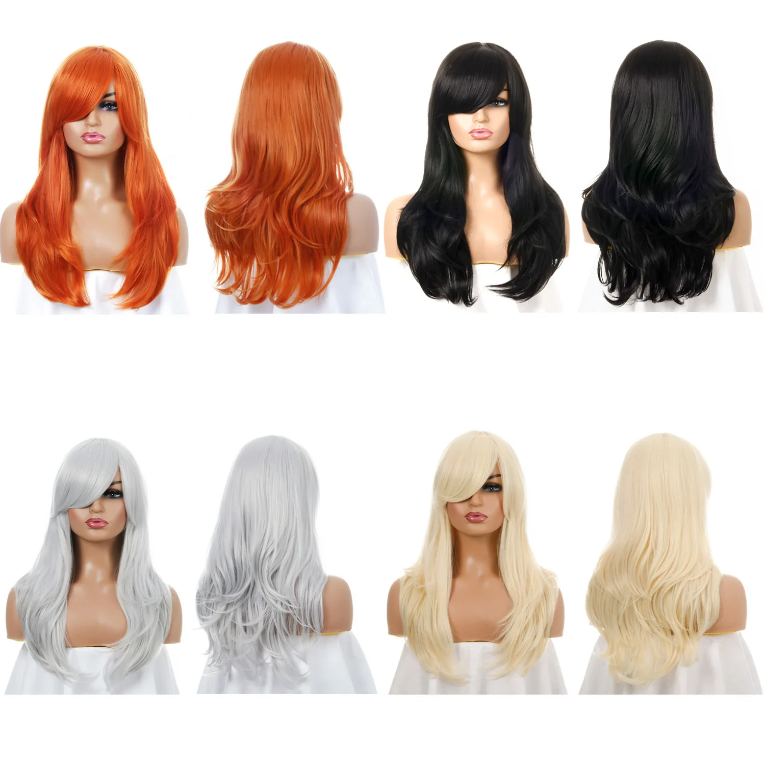 

Long Wavy Synthetic Wig 70cm Party Date Daily Star Fashion Six Colors Halloween Cosplay Costume Hair
