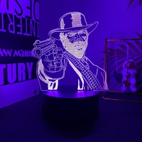 Game Red Dead Redemption 2 Gift Acrylic 3d Lamp for Game Room Decor Nightlight RDR2 Arthur Morgan Figure Kids Led Night Light