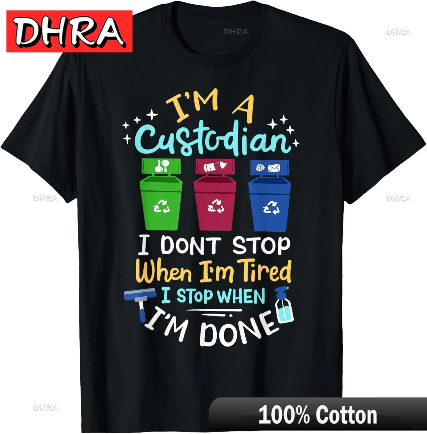 

Custodian School Custodian Janitor Gift Unisex T-Shirt Retro Minimalist Classic Funny Graphic Clothing Female Funny Creative