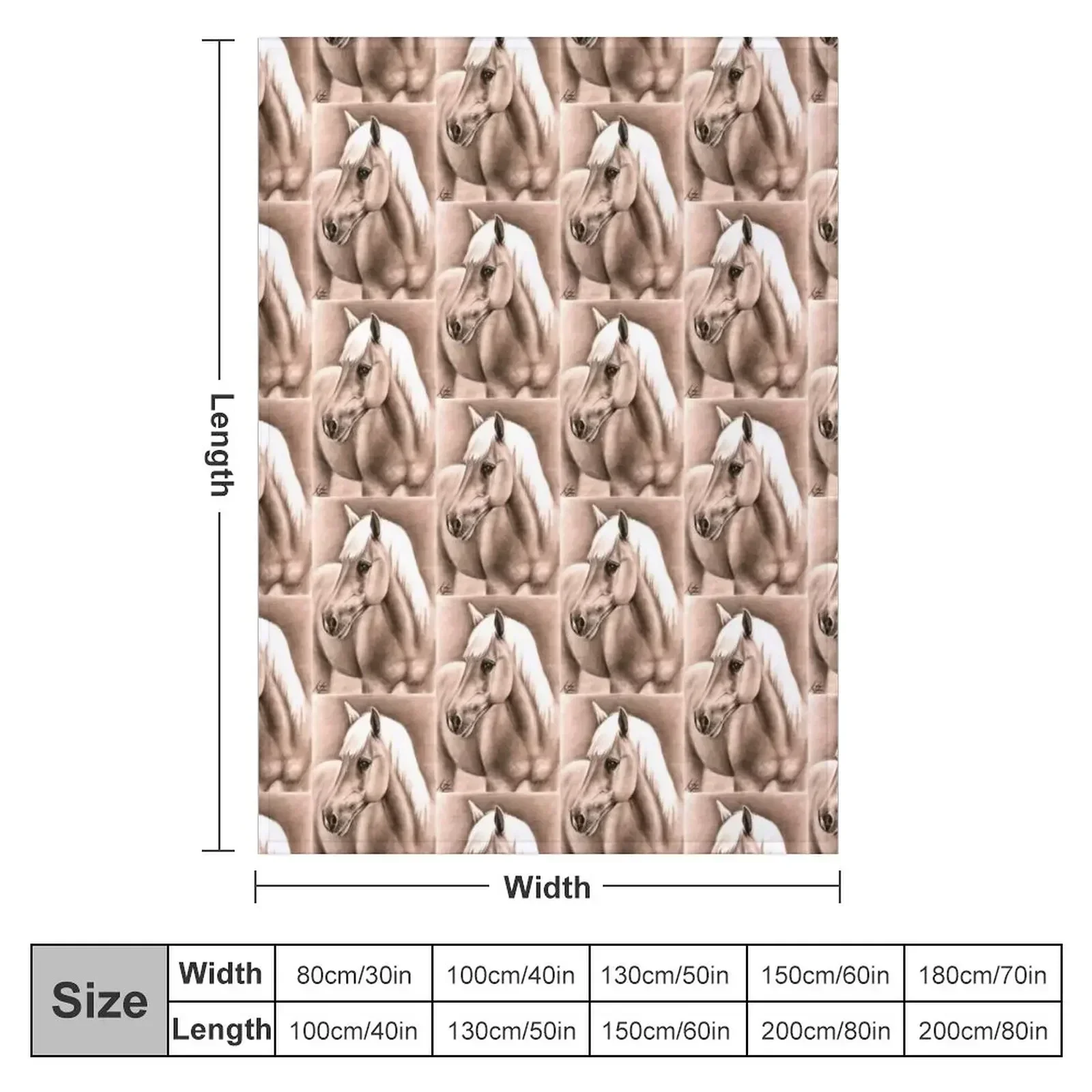 Horse portrait Haflinger Throw Blanket couch cozy soft plush fuzzy picnic outdoor blanket