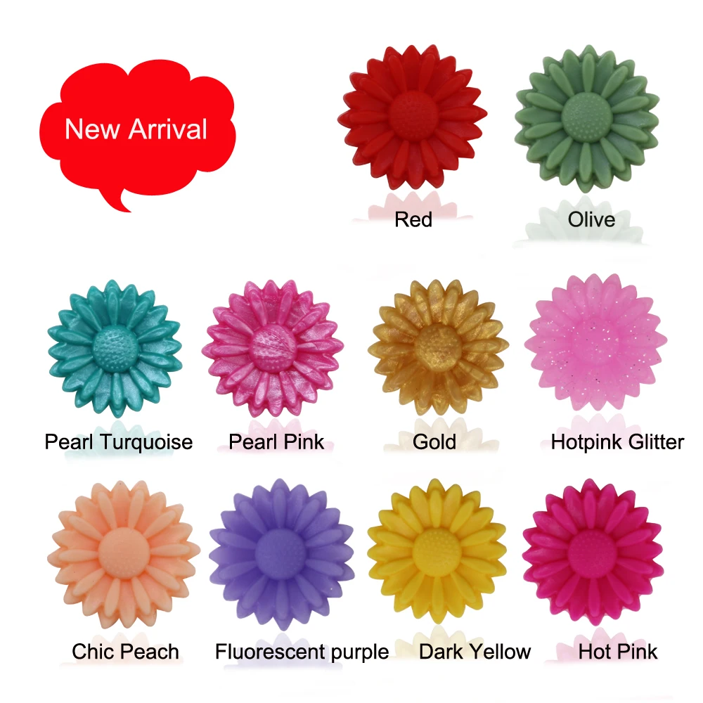 NEW 10pcs 20pcs Baby Pacifier Silicone Beads Newborn Accessories Cartoon Sunflower Teether Teething Toys Baby Care Free BPA