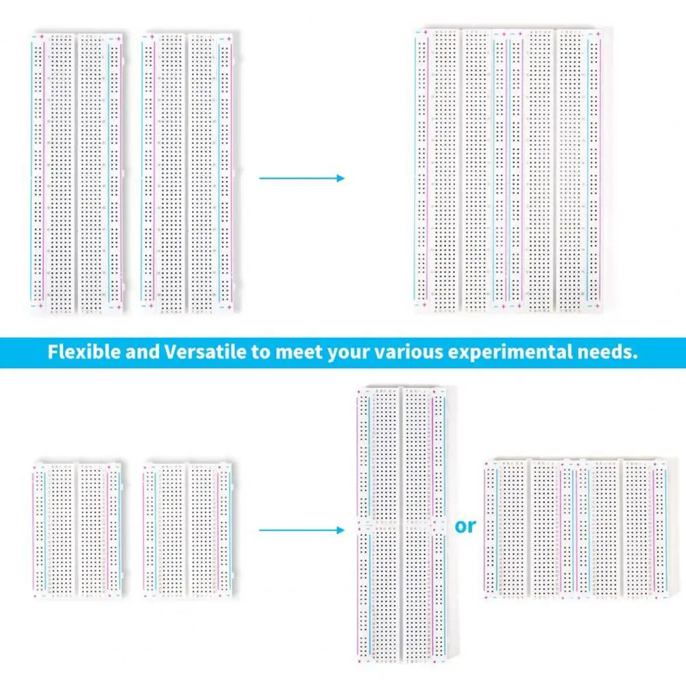 Breadboards Set Universal Proto Distribution Kit for Solderless Breadboards Self-adhesive Solution for Connections Widely Used