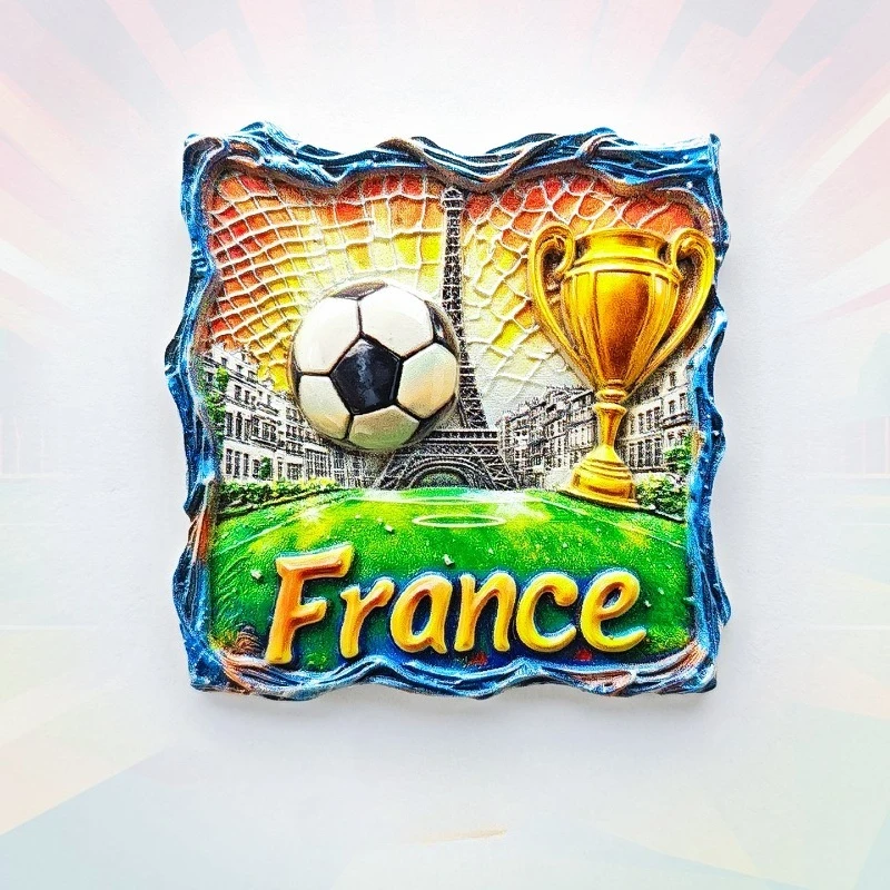 France Soccer Fridge Magnet - Victorious 3D Trophy & Tower Souvenir Unique Sports Fan Gift for Travel & Game Room Decor