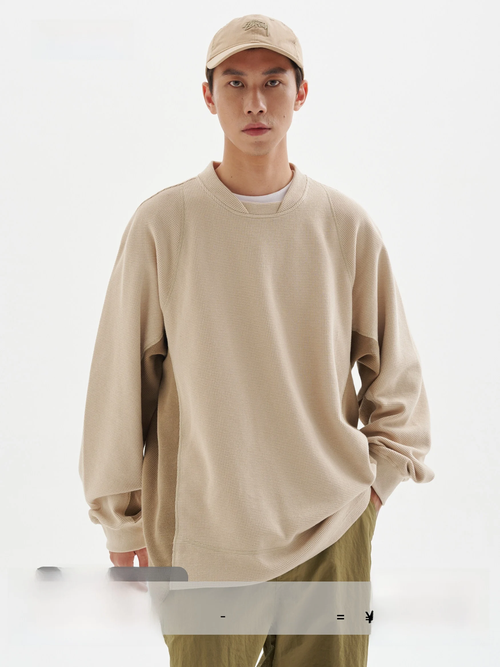 

Butill Retro Four Needle Six Thread round Neck Long Sleeve T-Shirt Men's Patchwork Color Block Sports Top Quality Fabric