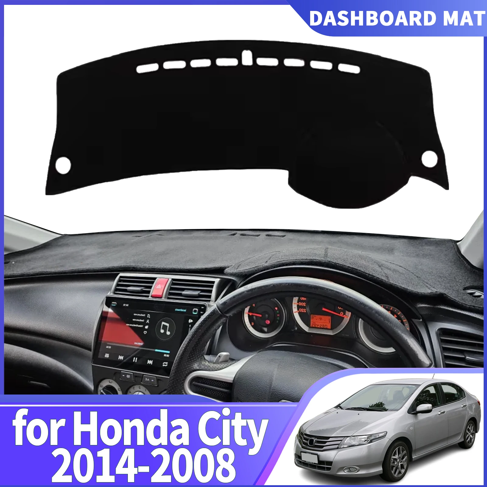 

fit for Honda City 2014 2013 2012-2008 Dashmat DashMat Sunshade Dashboard Cover Pad Protective Carpet Car Leather Accessories